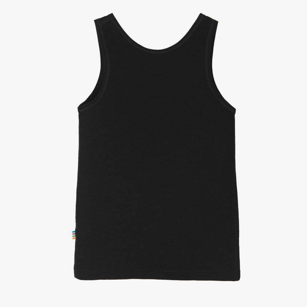 Joha-Black Wool & Organic Cotton Thermal Vest | Childrensalon Outlet