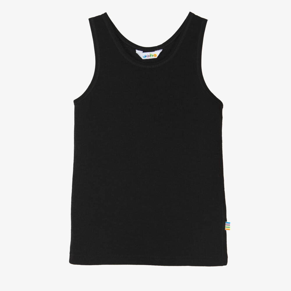 Joha-Black Wool & Organic Cotton Thermal Vest | Childrensalon Outlet