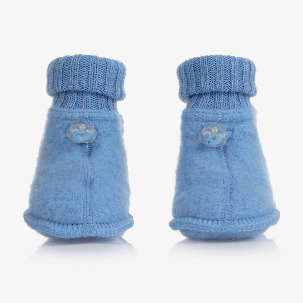 Joha-Blue Merino Wool Baby Booties | Childrensalon Outlet