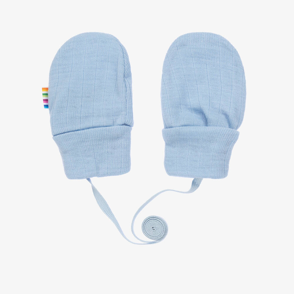 جوها-قفازات صوف مارينو لون أزرق فاتح للأطفال | Childrensalon Outlet
