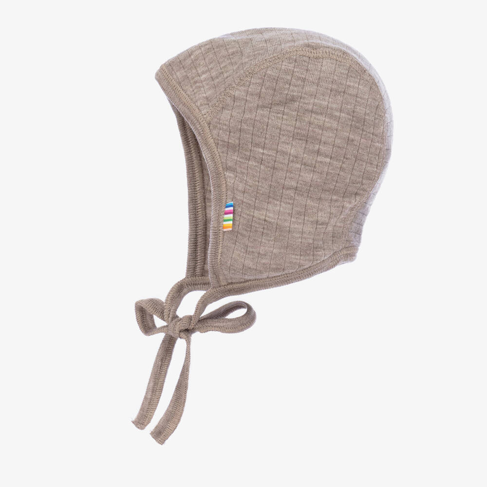 Joha-Dark Beige Merino Wool Bonnet | Childrensalon Outlet