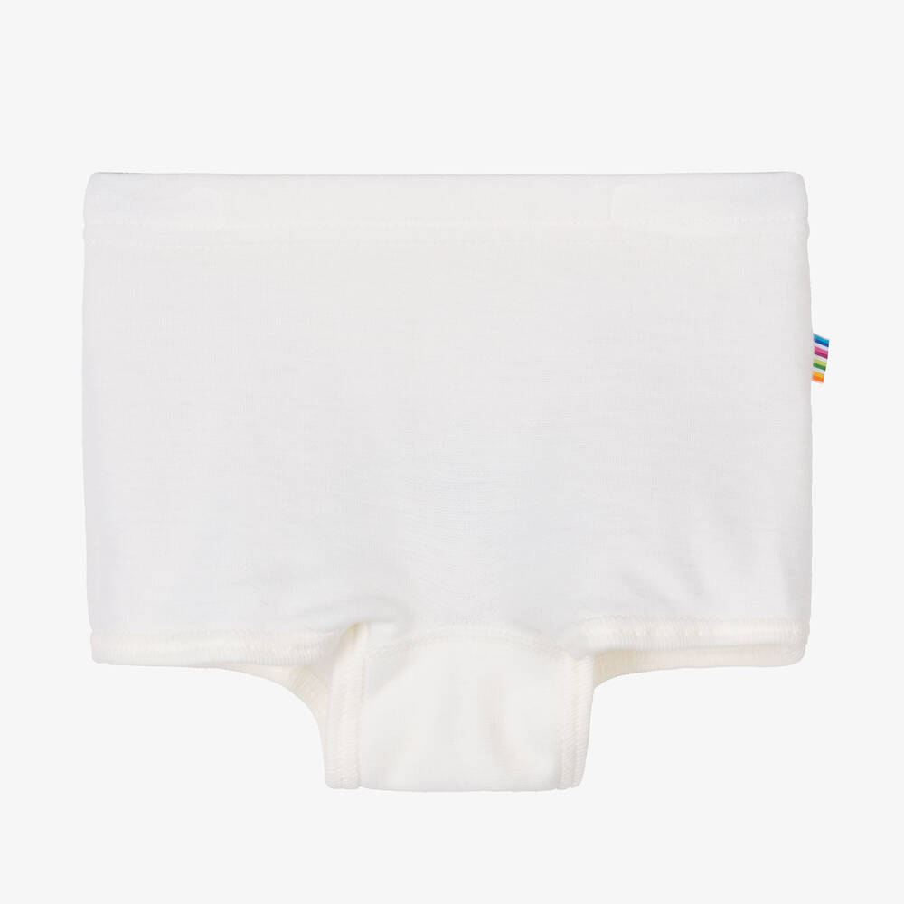 Joha - Girls Ivory Merino Wool & Cotton Knickers | Childrensalon