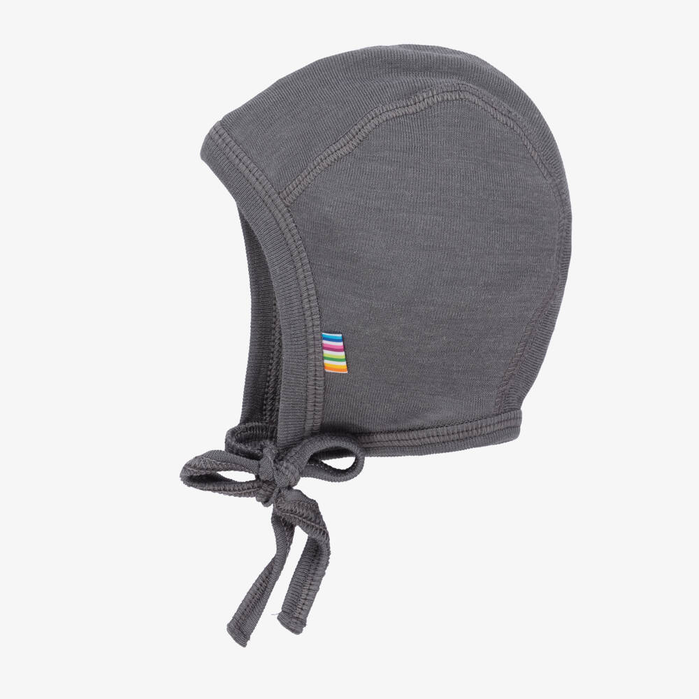 Joha-Grey Wool Silk Baby Bonnet | Childrensalon Outlet