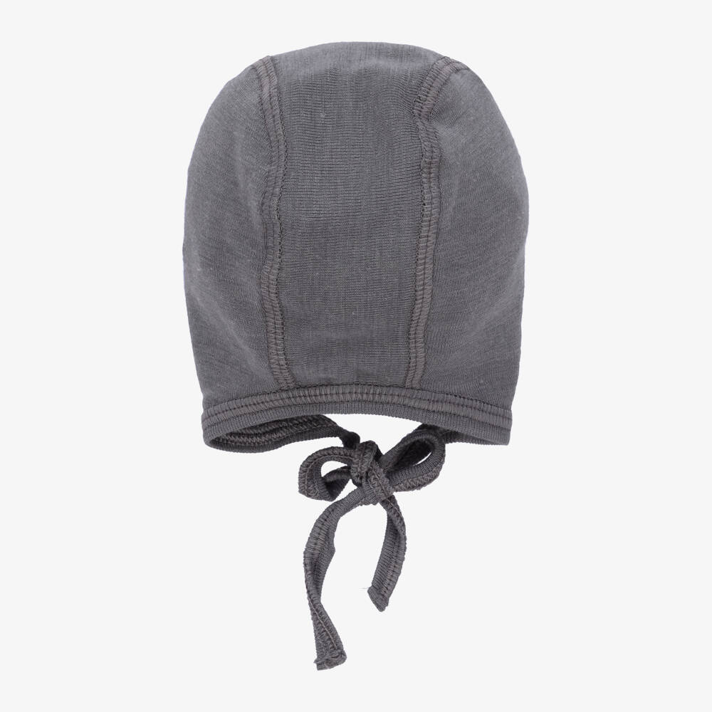 Joha-Grey Wool Silk Baby Bonnet | Childrensalon Outlet