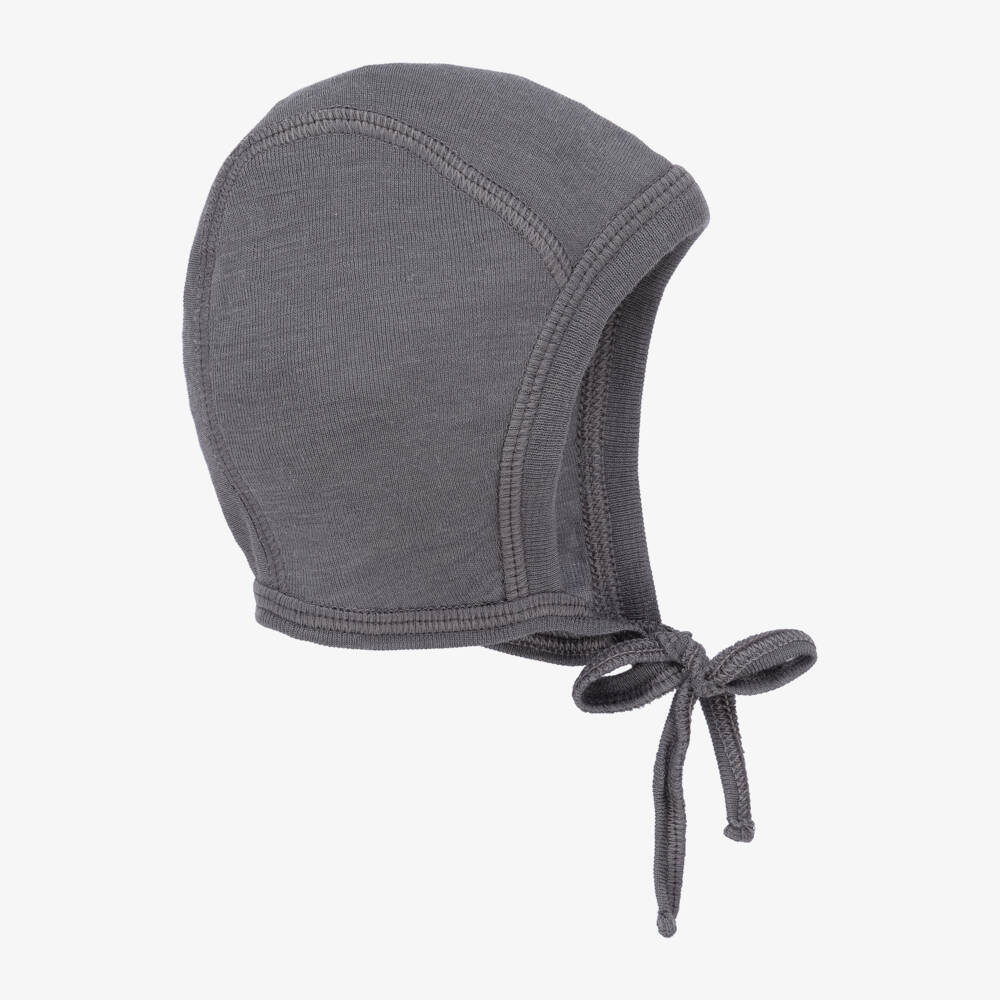 Joha-Grey Wool Silk Baby Bonnet | Childrensalon Outlet