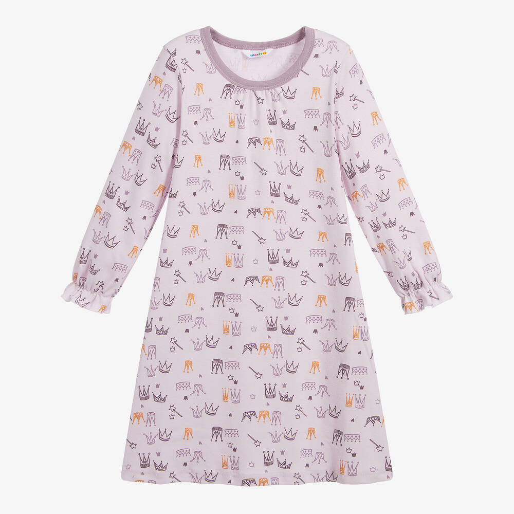 Joha - Lilac Cotton Nightdress | Childrensalon