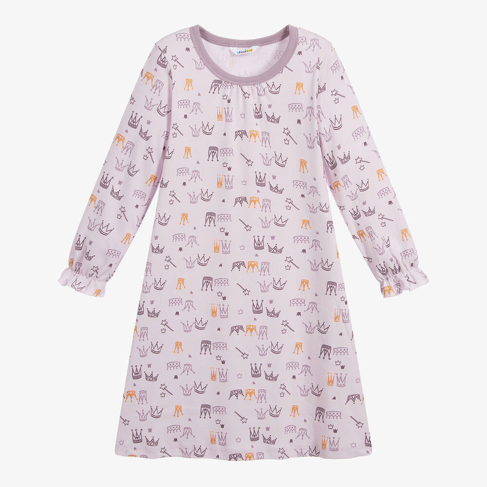 Joha-قميص نوم قطن عضوي لون ليلكي للبنات | Childrensalon Outlet