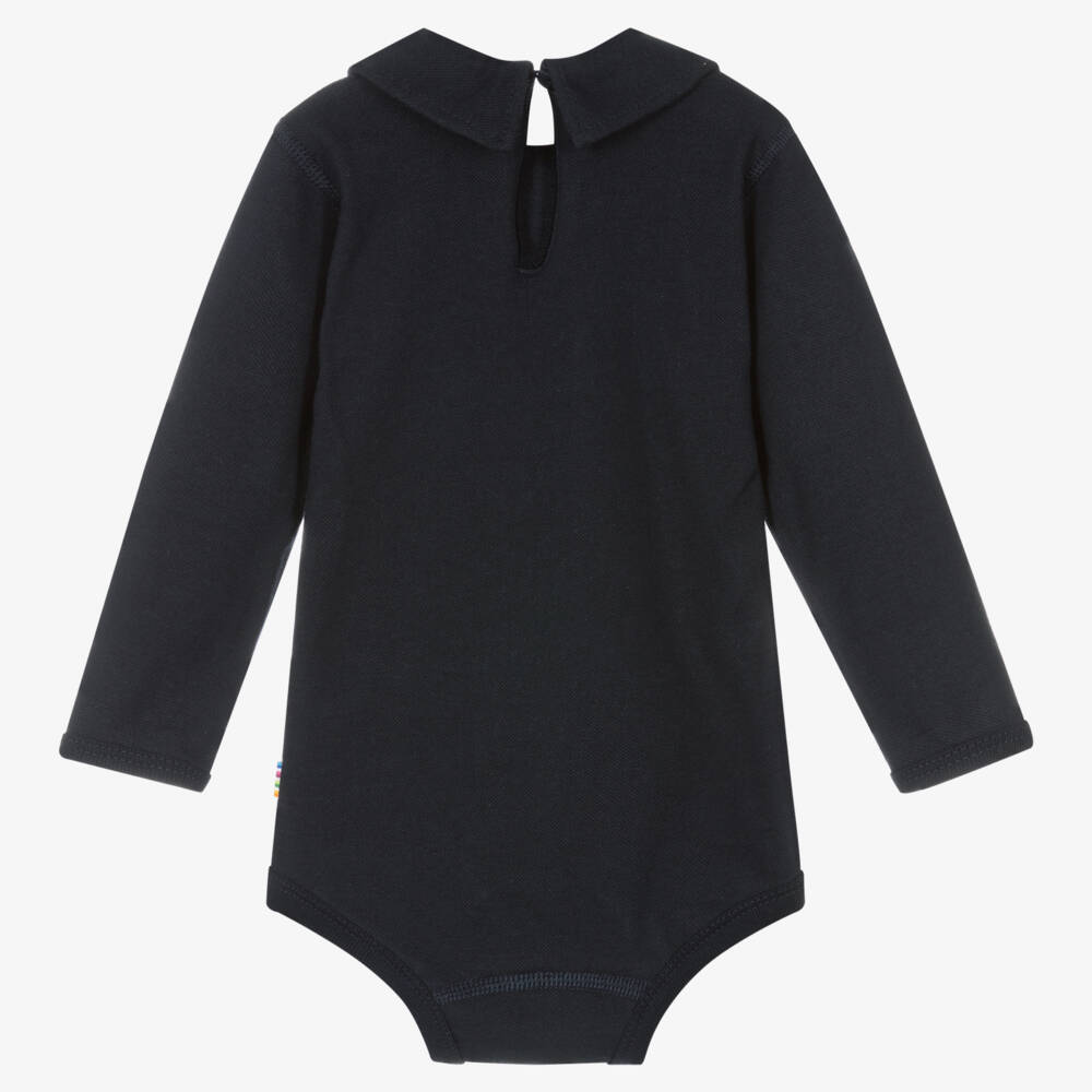 Joha-Navy Organic Cotton Baby Bodysuit | Childrensalon Outlet
