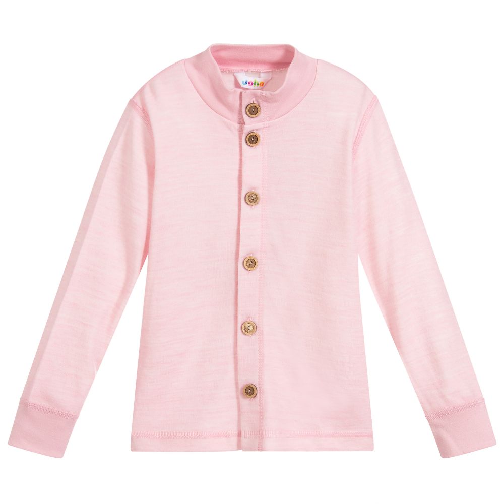 Joha - Pink Merino Wool Cardigan | Childrensalon
