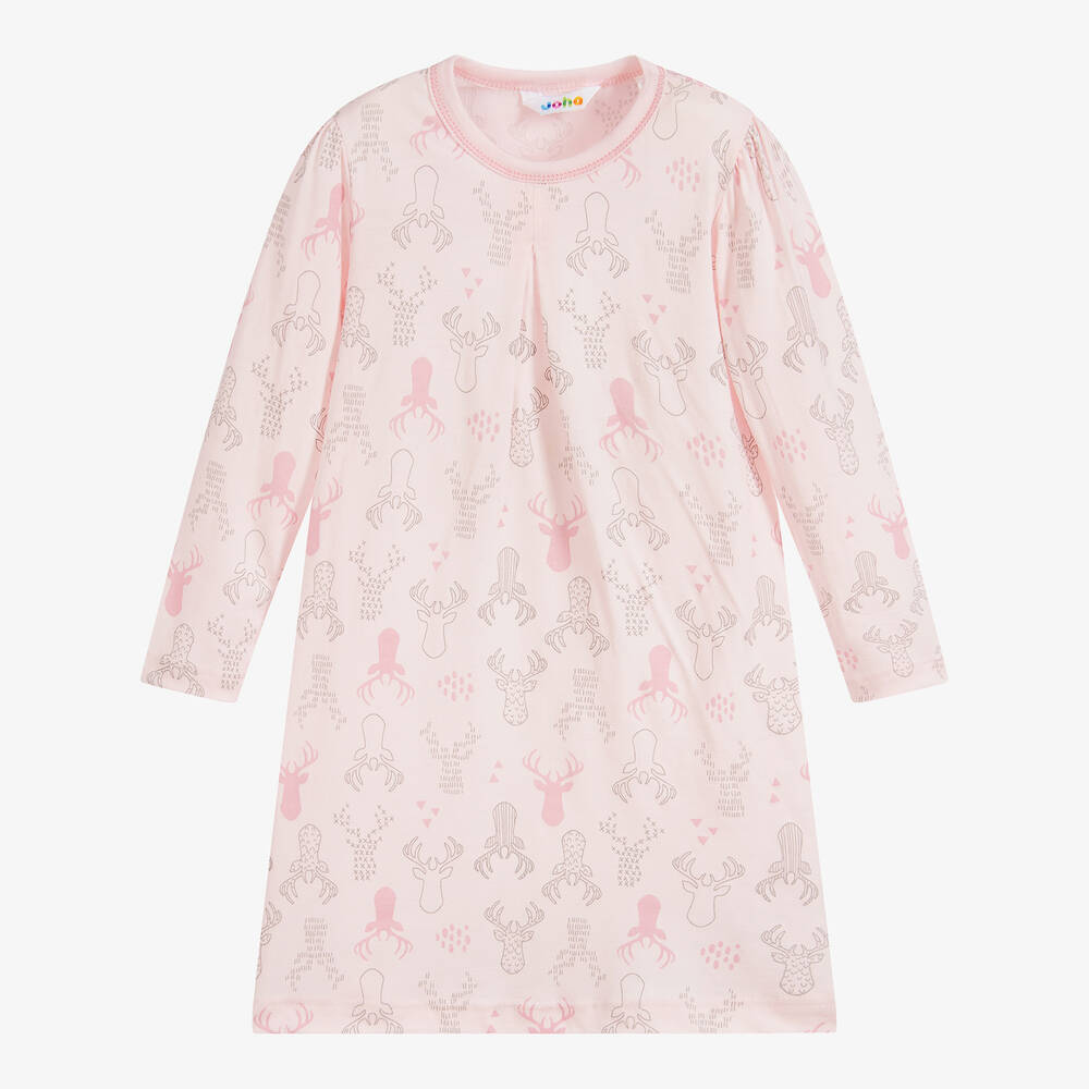 Joha - Pink Merino Wool Nightdress  | Childrensalon