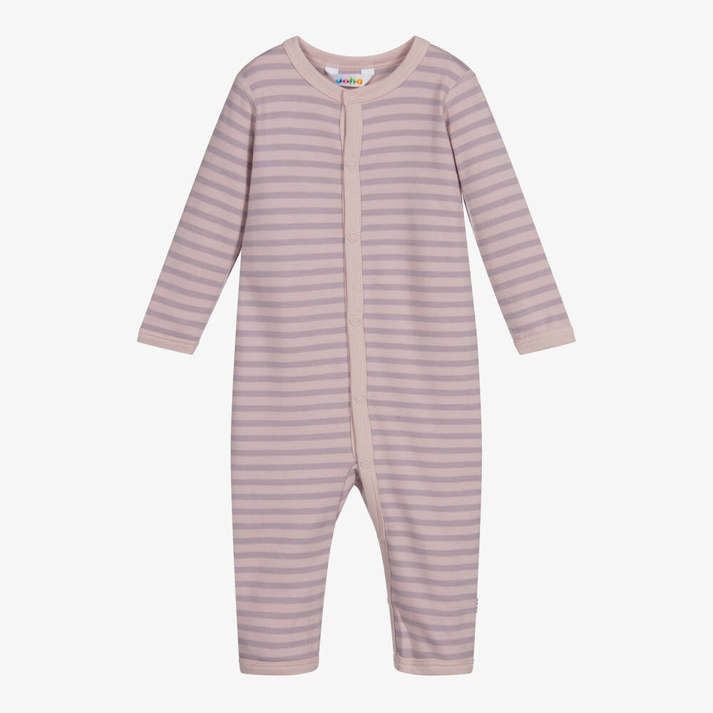 Joha -  Pink Merino Wool Romper Suit | Childrensalon