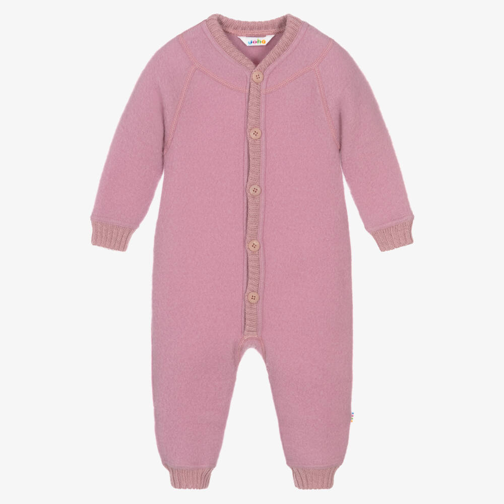 Joha-Pink Thermal Wool Romper | Childrensalon Outlet