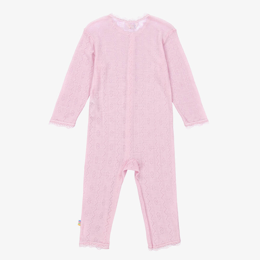 Joha-Pink Wool & Silk Thermal Romper | Childrensalon Outlet