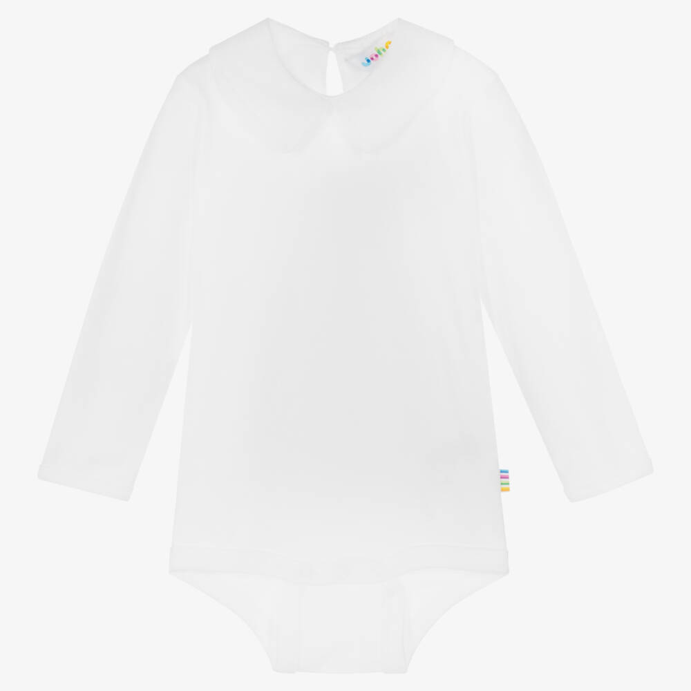Joha-Soft White Cotton Baby Bodysuit | Childrensalon Outlet