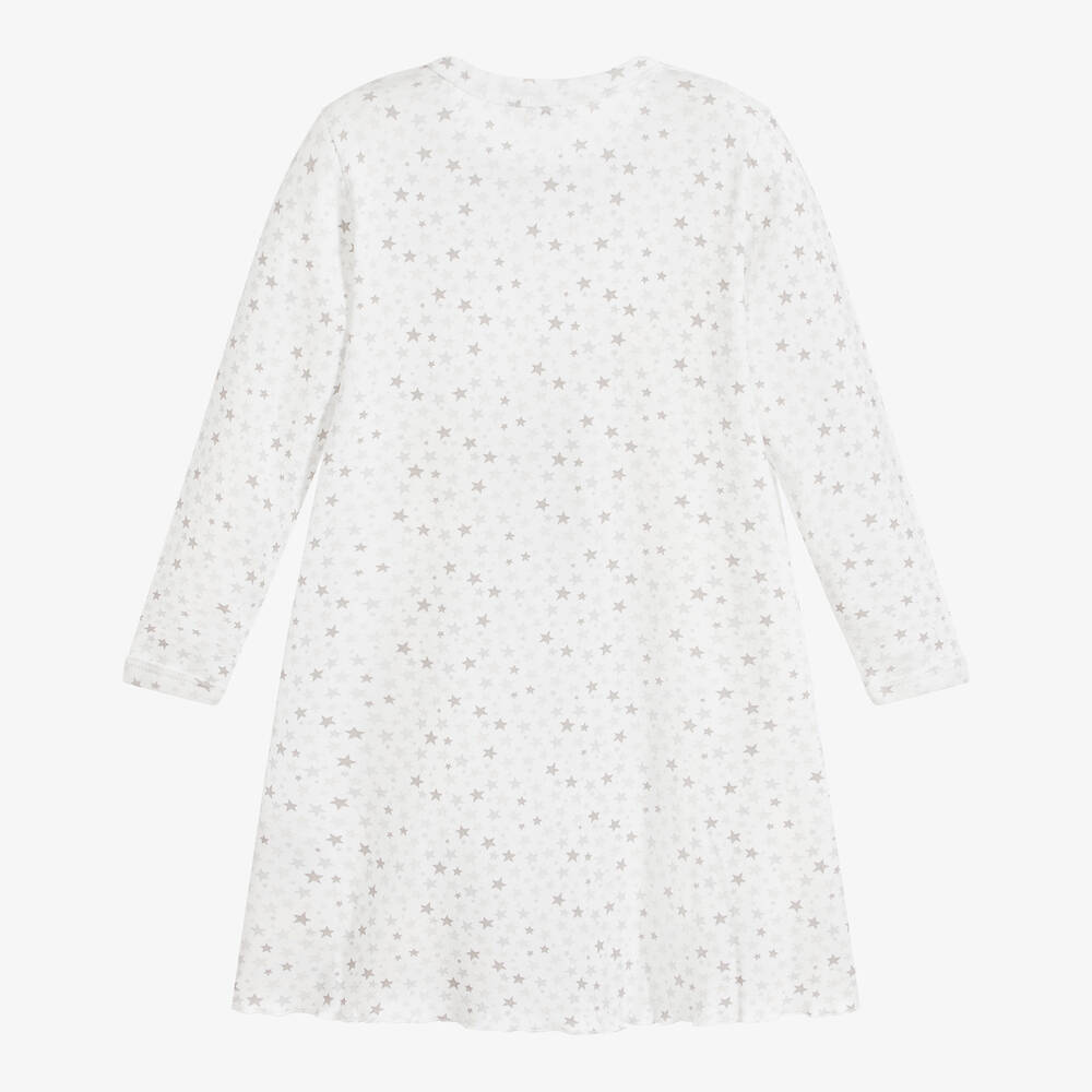 جوها-قميص نوم قطن عضوي لون أبيض للبنات | Childrensalon Outlet