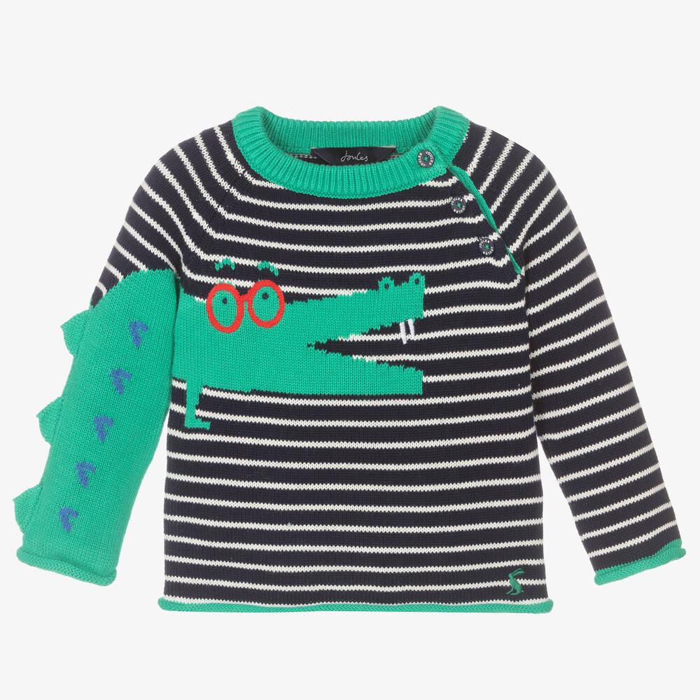 Joules - Синий свитер с крокодилом для малышей | Childrensalon