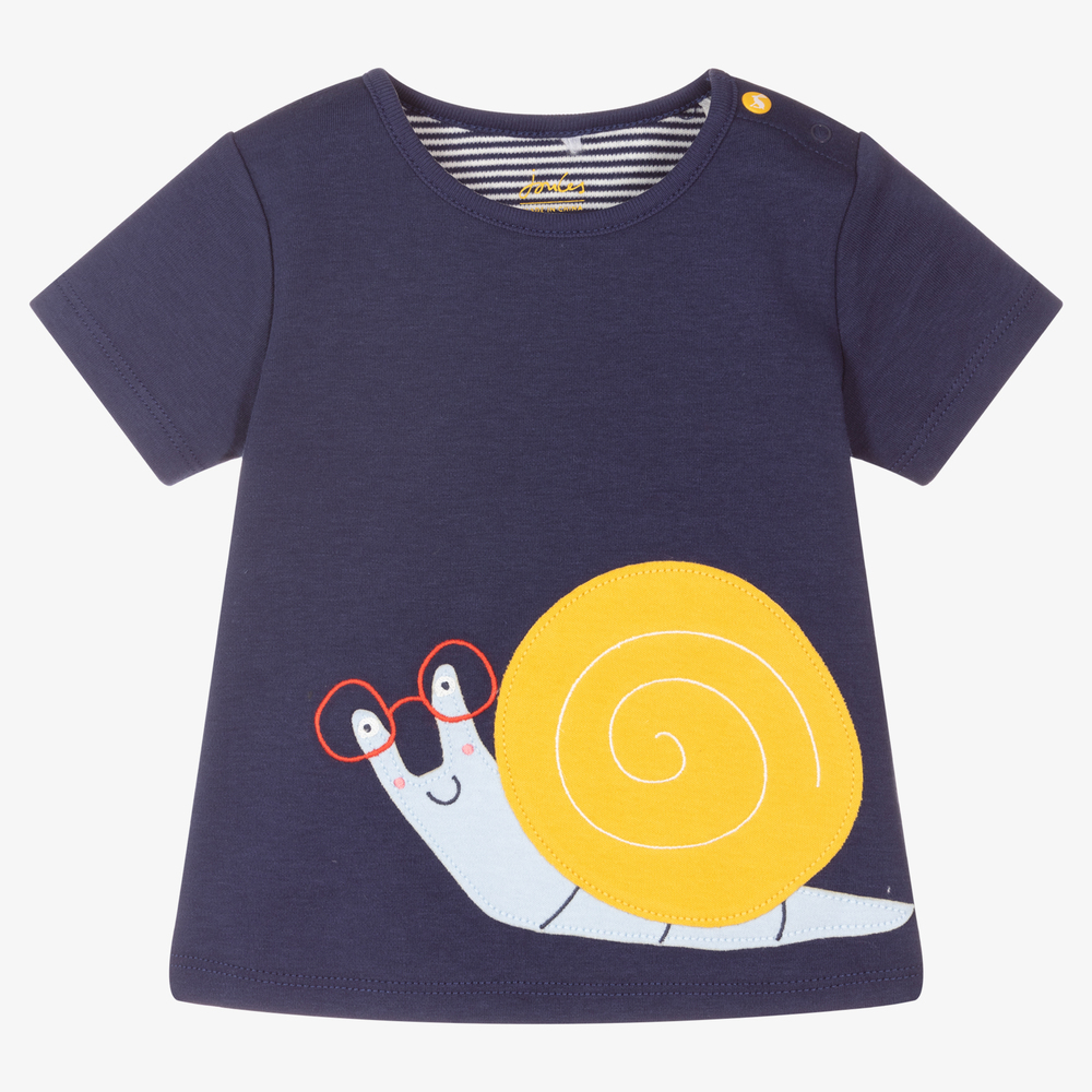 Joules - Синяя футболка с улиткой для малышей | Childrensalon