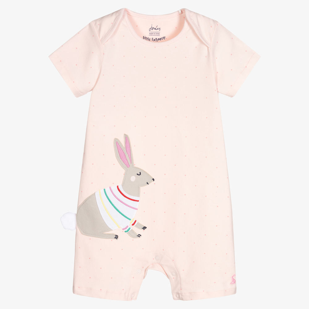 Joules - Розовый песочник с кроликом для малышек | Childrensalon