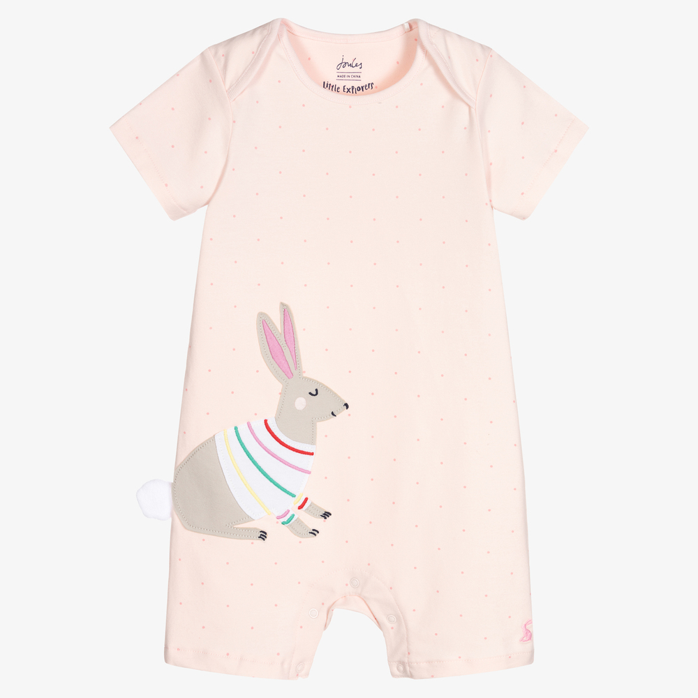 Joules - Rosa Spieler mit Häschen-Applikation für Babys (M) | Childrensalon