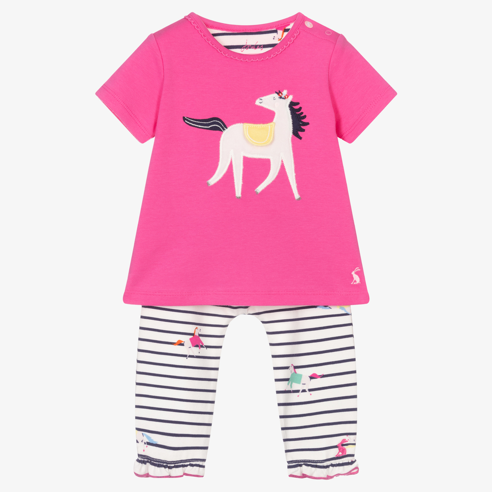 Joules - Baby Girls Pink Leggings Set | Childrensalon