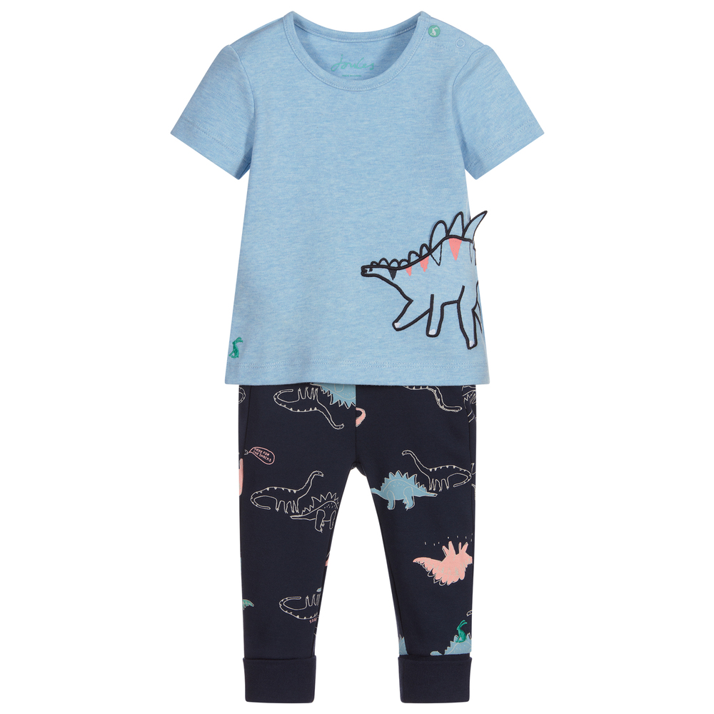 Joules - Blue Cotton Baby Trouser Set | Childrensalon
