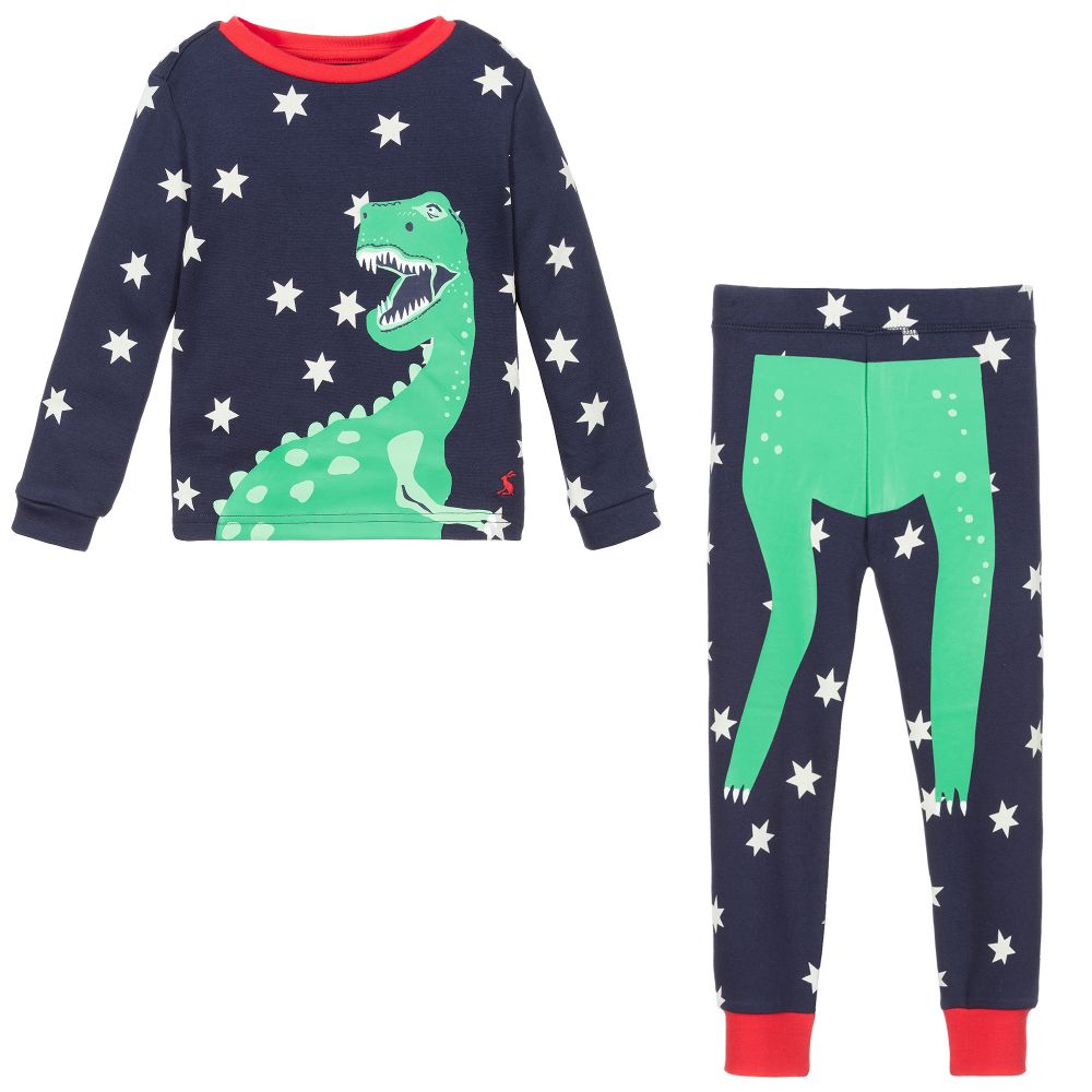 Joules- Blue Cotton Dinosaur Pyjamas | Childrensalon Outlet