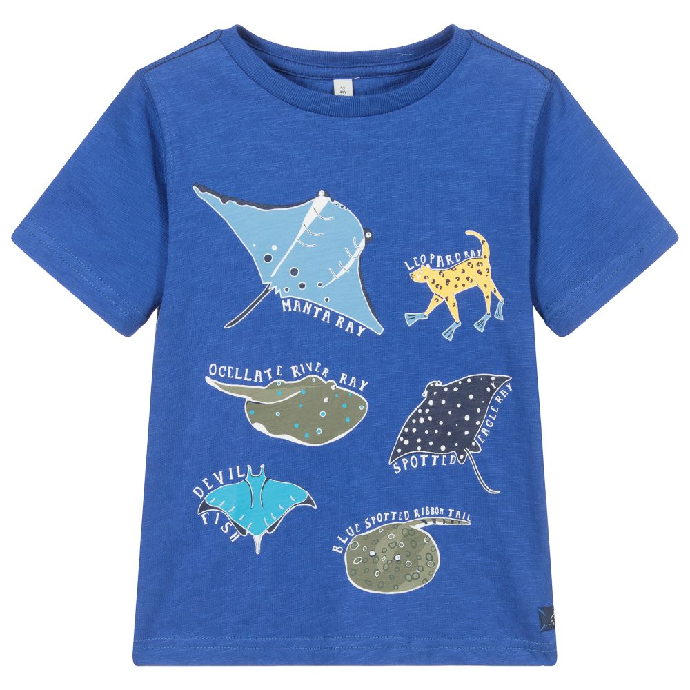 Joules - T-shirt bleu en coton Poisson | Childrensalon