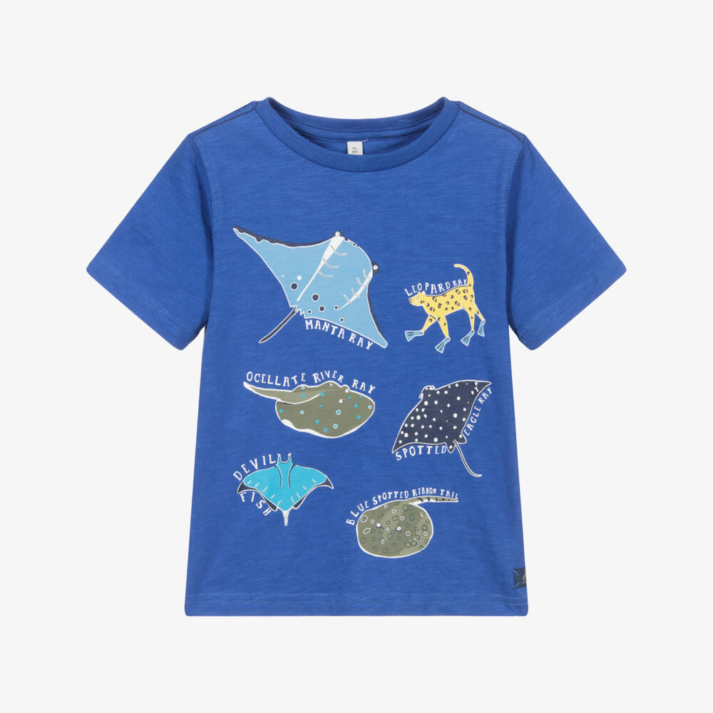 Joules-Blue Cotton Fish T-Shirt | Childrensalon Outlet