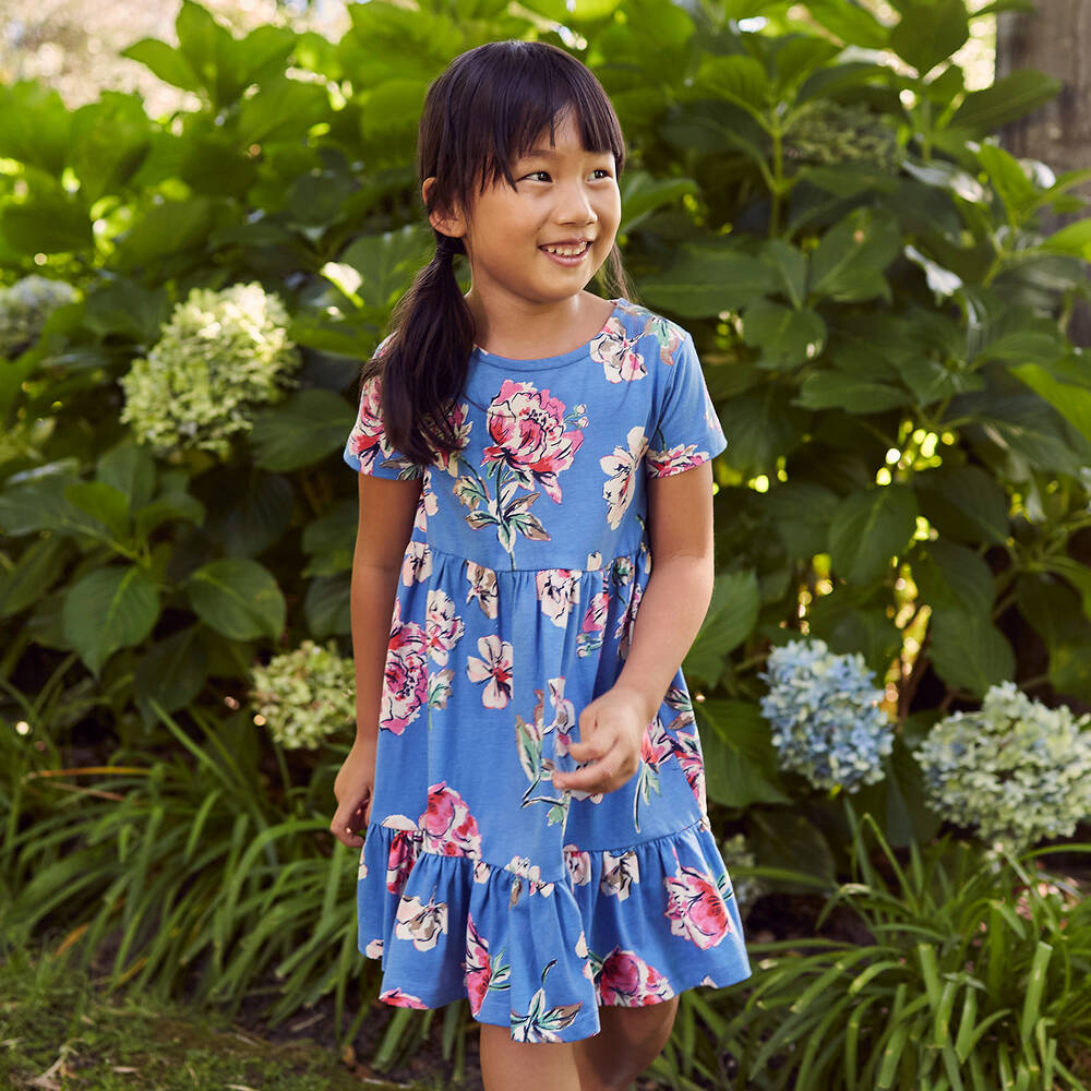 Joules blue floral dress cheap