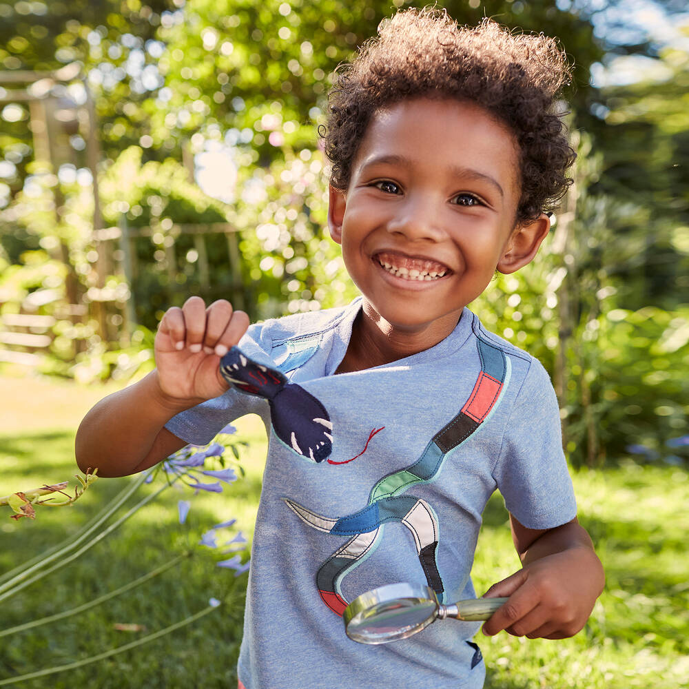 Joules-Blue Marl Snake T-Shirt | Childrensalon Outlet