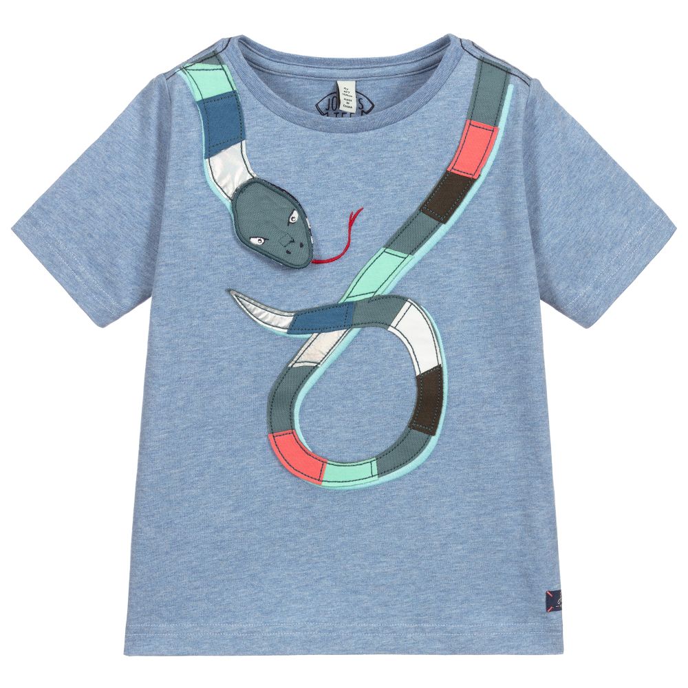 Joules - Blaumeliertes T-Shirt mit Schlangen-Print | Childrensalon