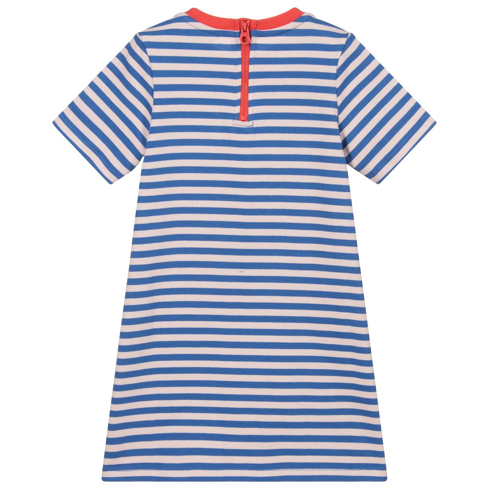 Joules blue and top white striped dress