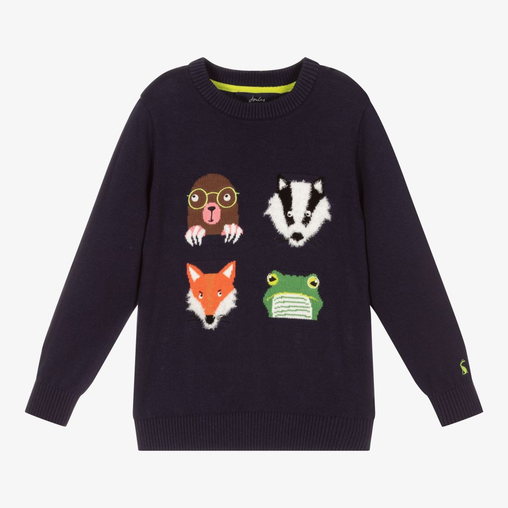 Joules - Pull bleu coton animaux Garçon | Childrensalon