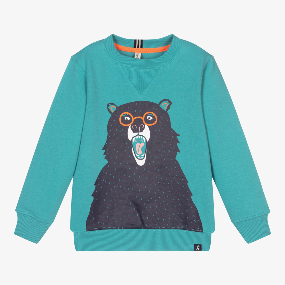 Joules - Boys Blue Bear Sweatshirt | Childrensalon