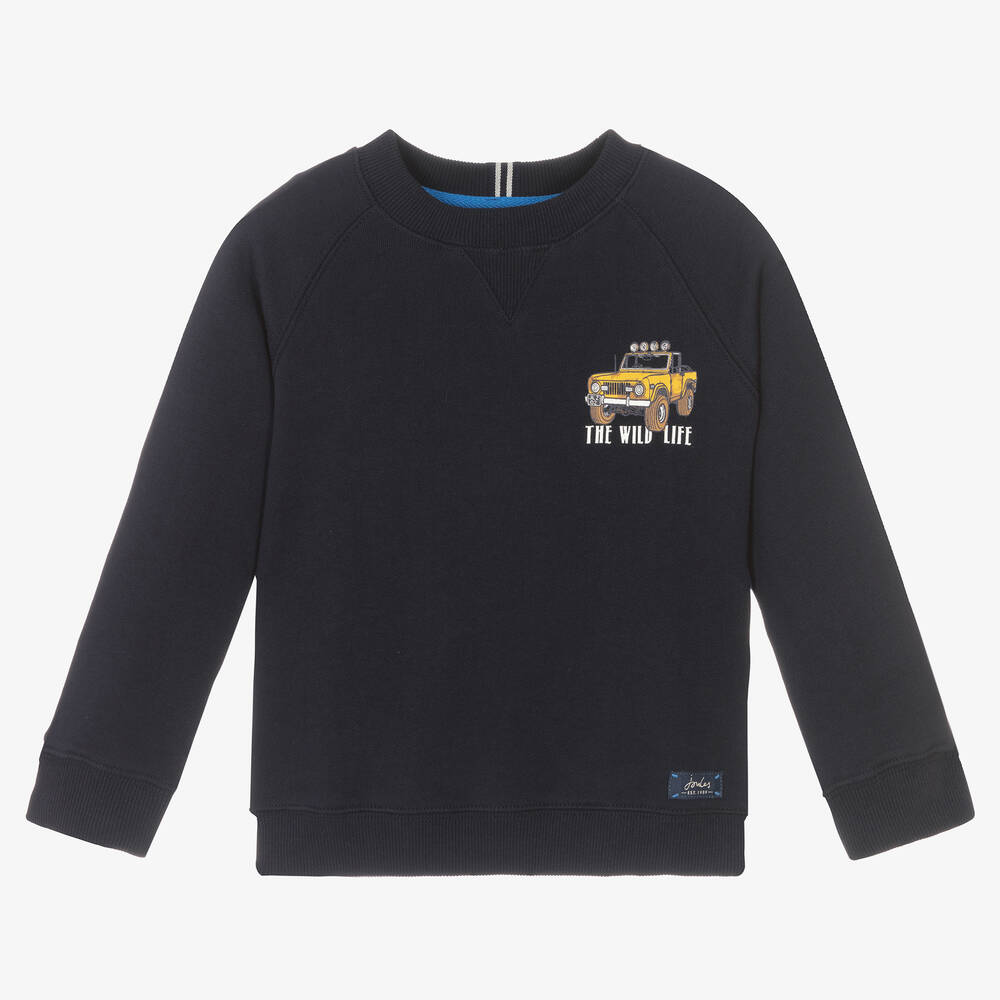 Joules - Boys Blue Car Sweatshirt | Childrensalon