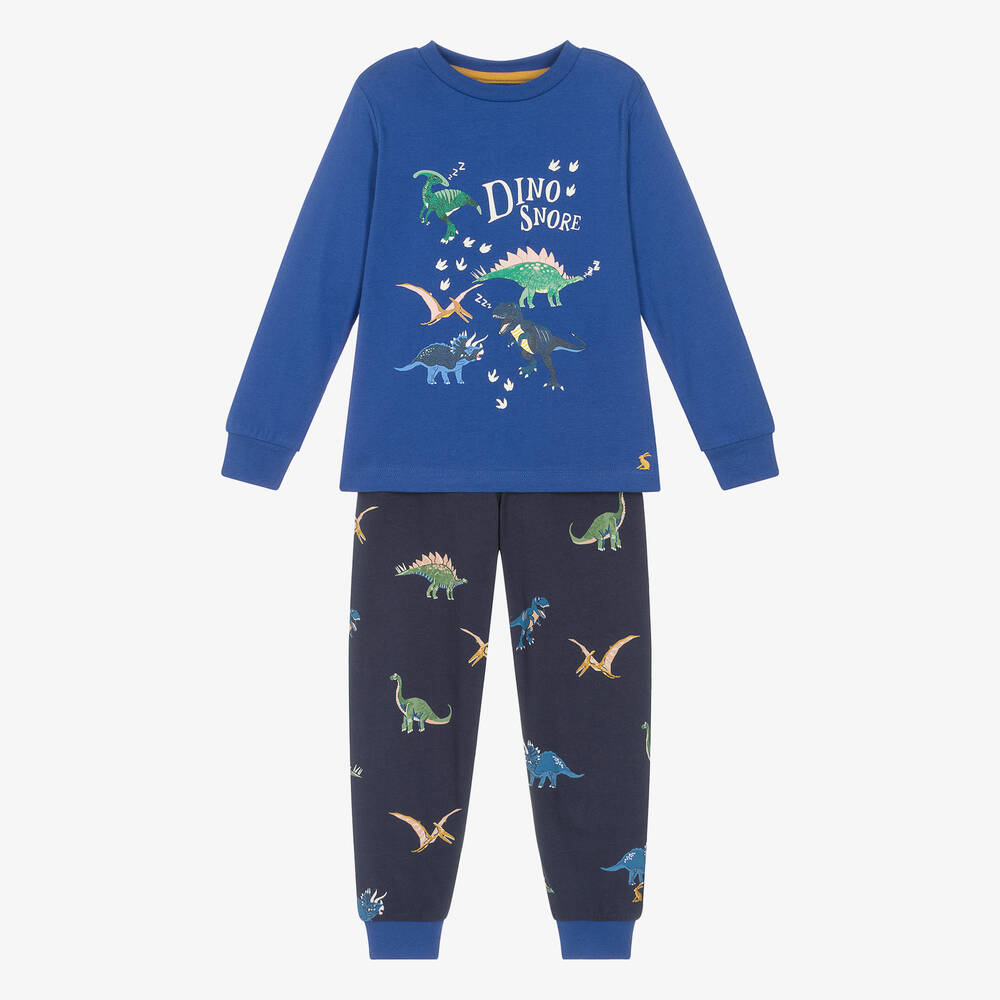 Boys Blue Cotton Dinosaur Pyjamas