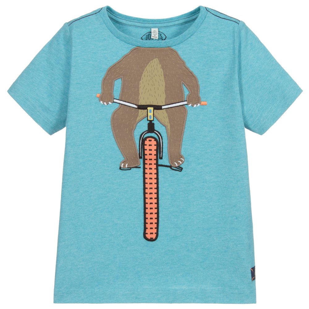 Joules - T-shirt bleu en coton Garçon | Childrensalon