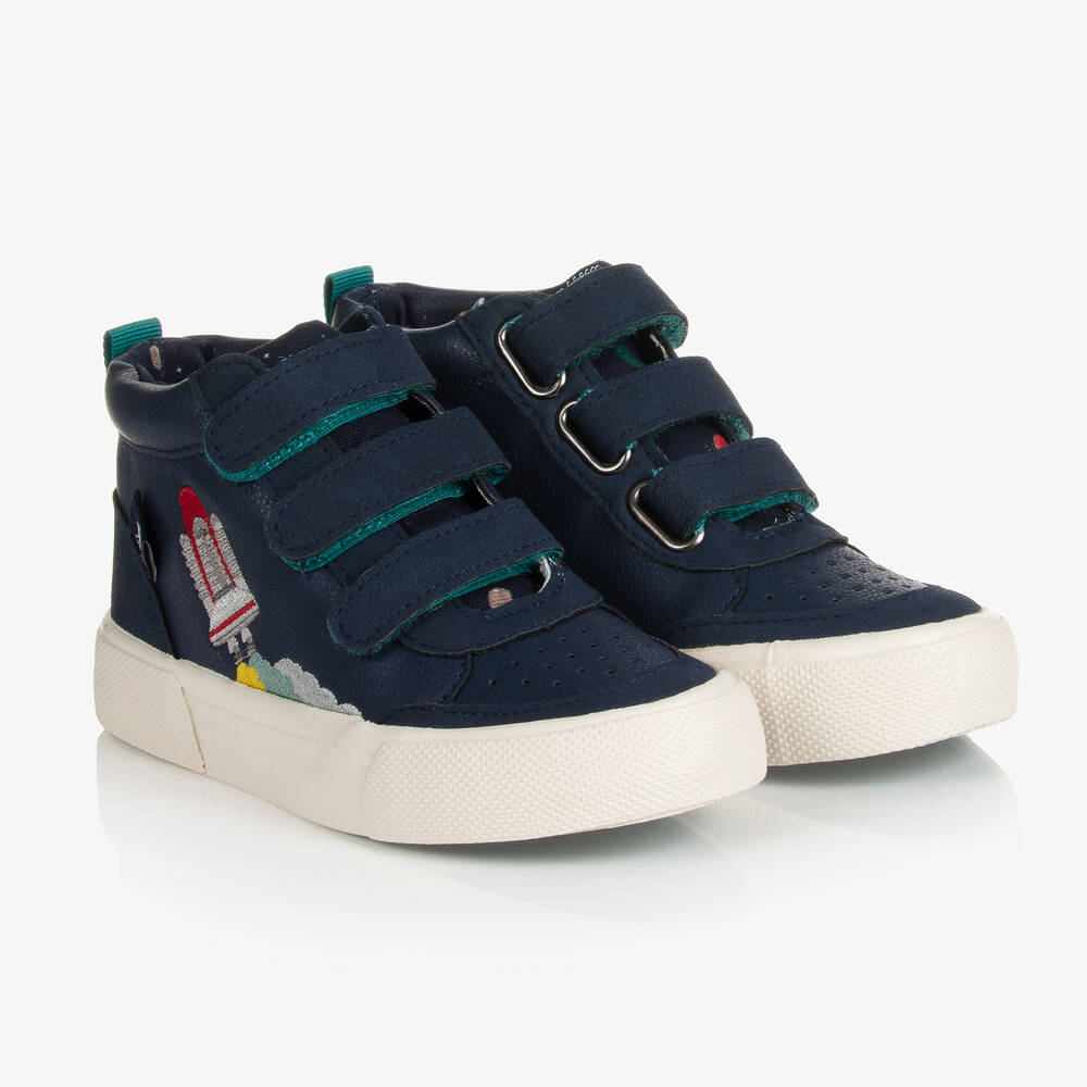 Joules - Boys Blue High-Top Trainers | Childrensalon