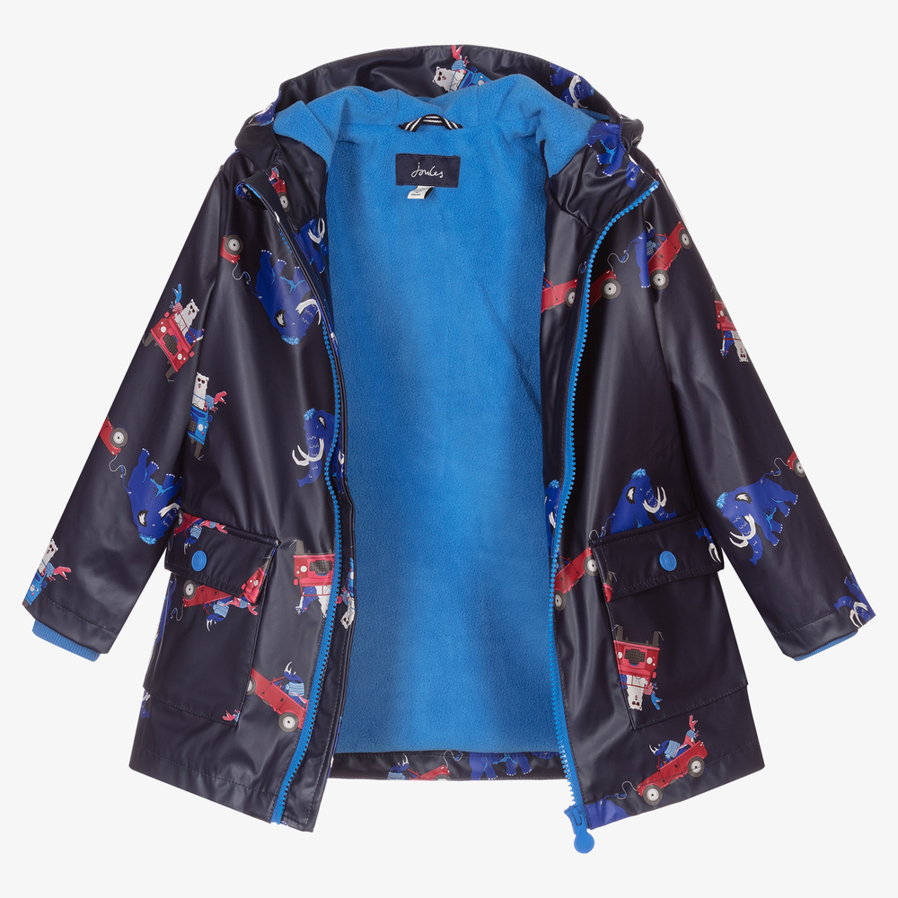 Joules Boys Blue Hooded Raincoat Childrensalon Outlet
