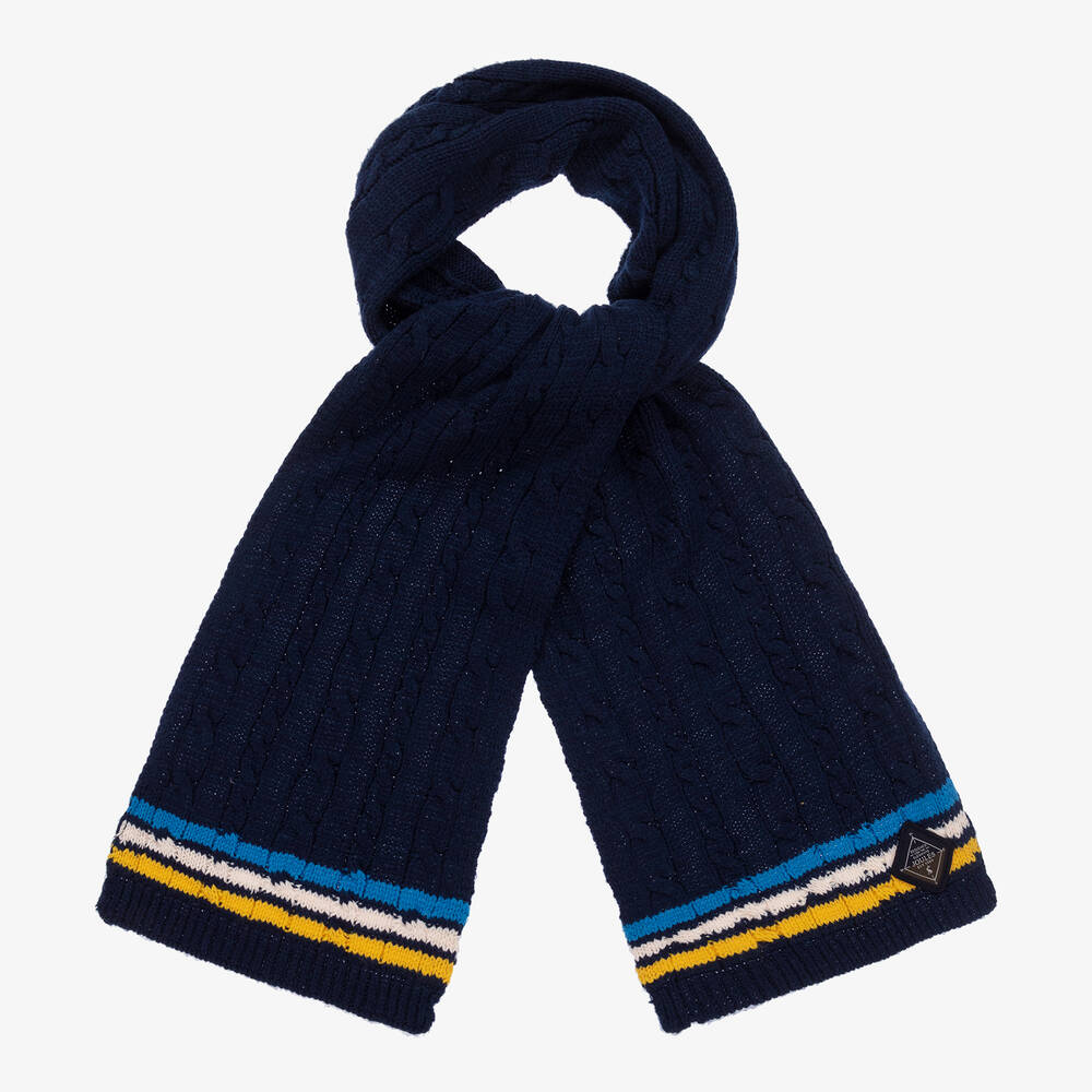 Joules - Boys Blue Knitted Scarf (150cm) | Childrensalon