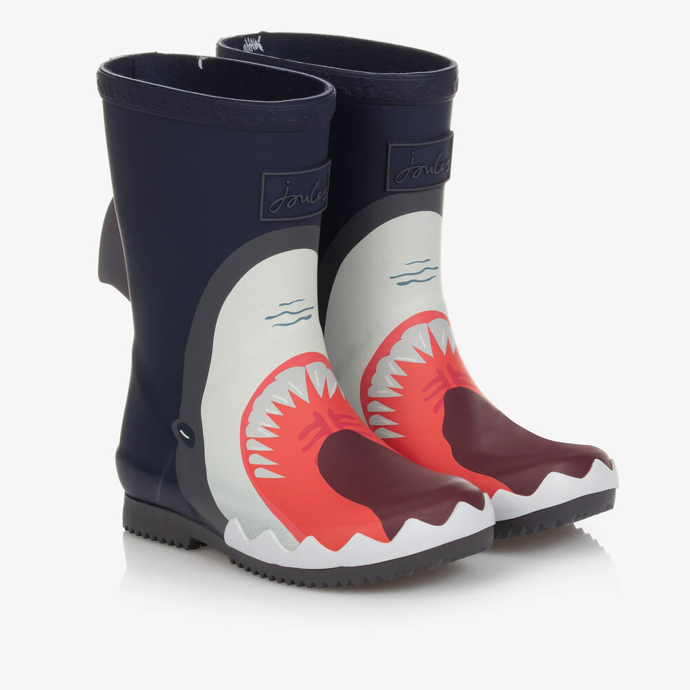Joules - Boys Blue Shark Rain Boots | Childrensalon