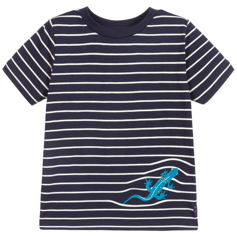 Joules - Blau gestreiftes T-Shirt (J) | Childrensalon