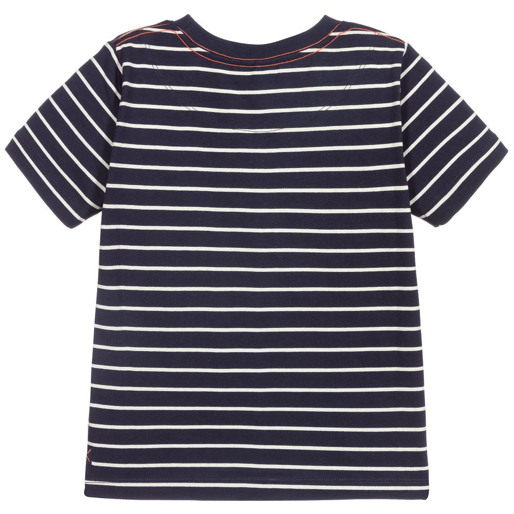 Joules-Boys Blue Stripe T-Shirt | Childrensalon Outlet
