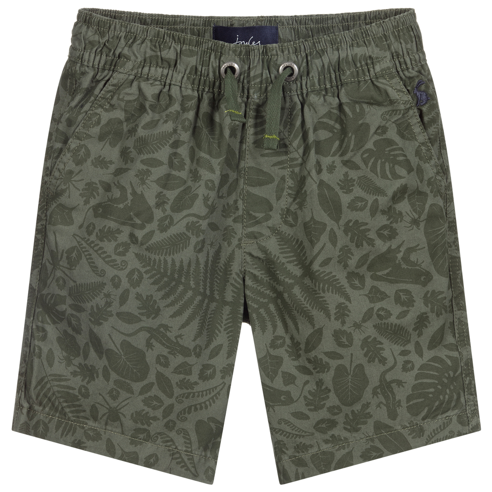 Boys Green Cotton Shorts