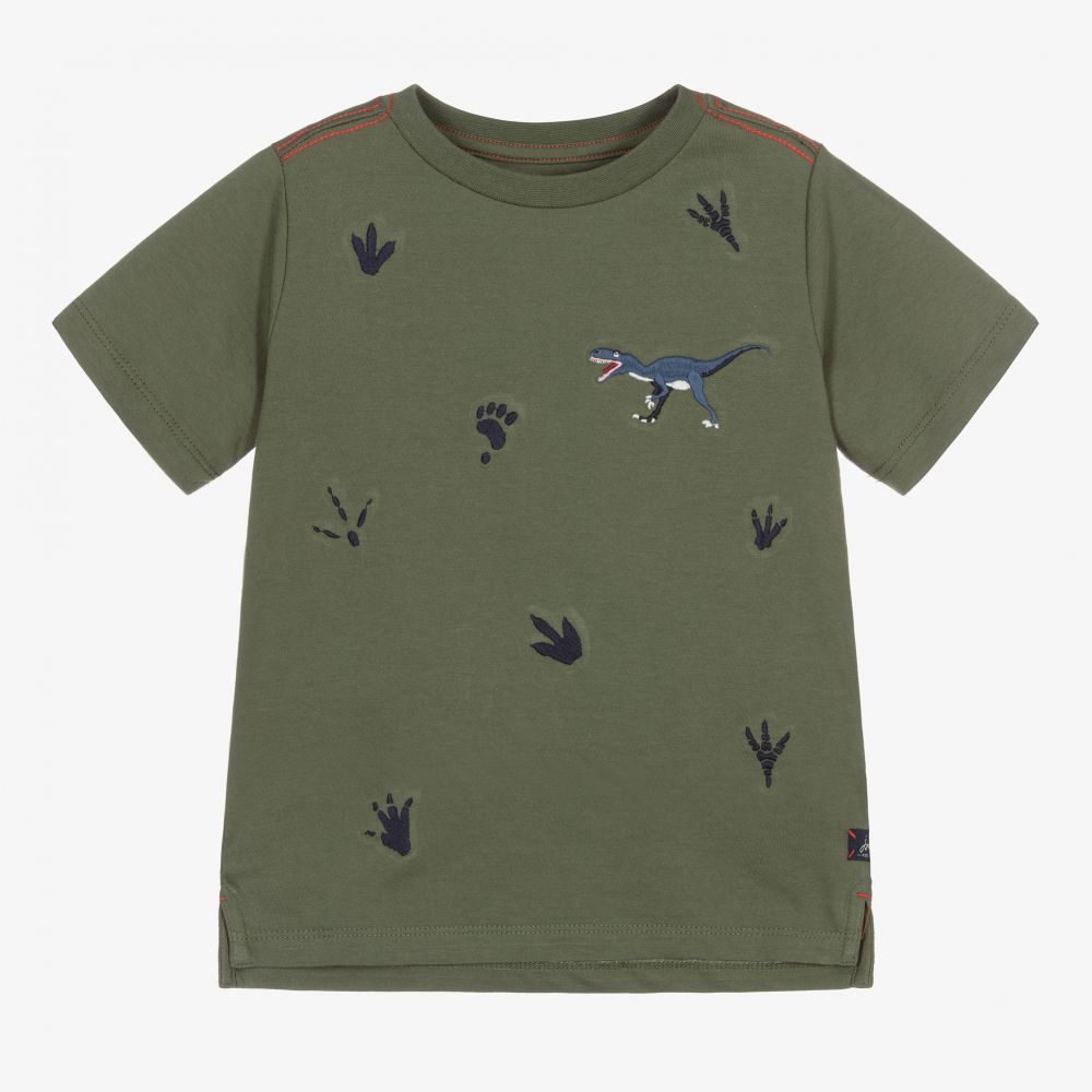 Joules - Boys Green Dinosaur T-Shirt | Childrensalon