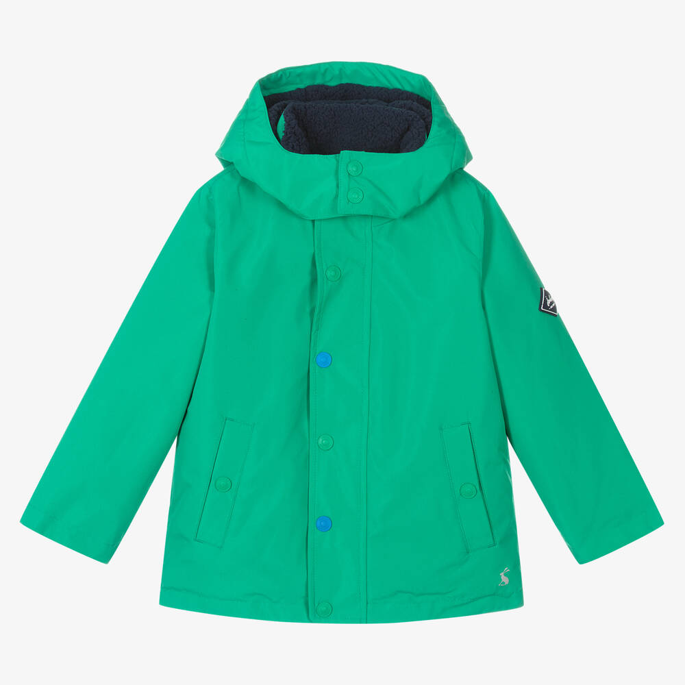 Joules Boys Green Showerproof Coat Childrensalon Outlet