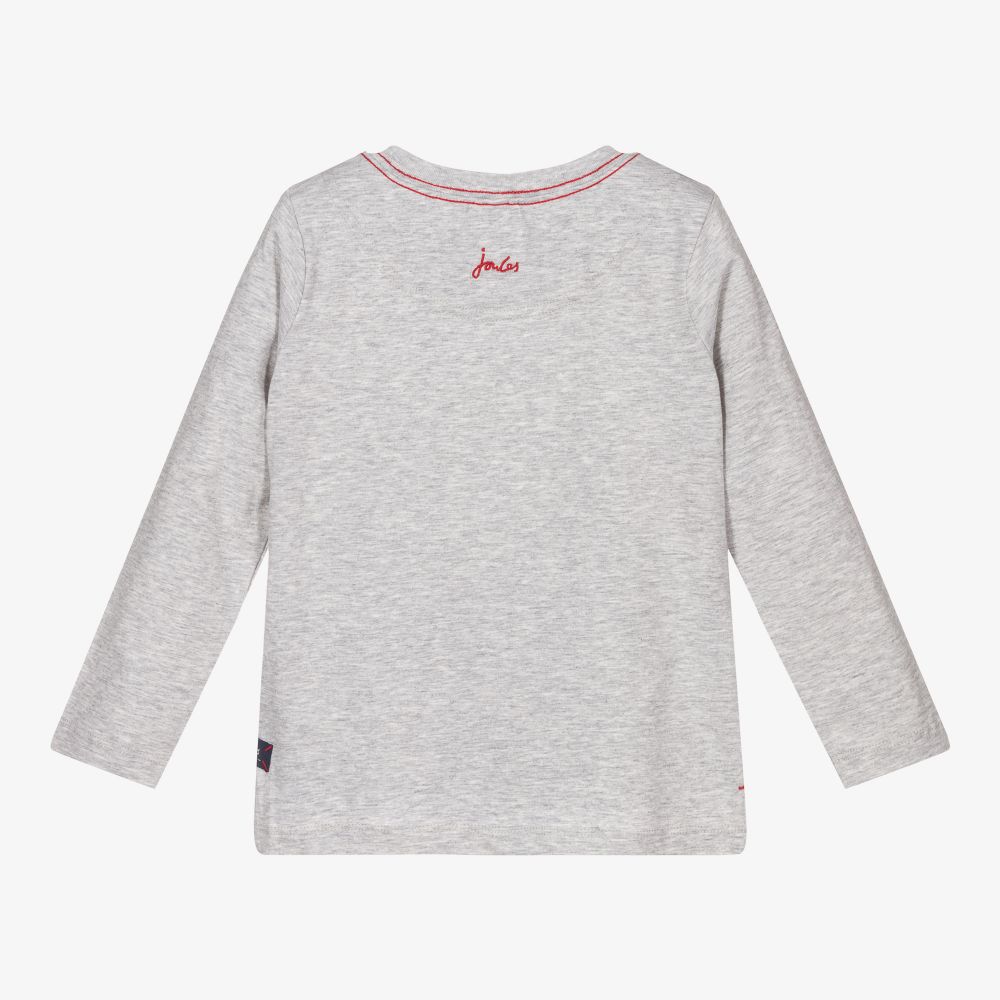 Joules-Boys Grey Cotton Monster Top | Childrensalon Outlet
