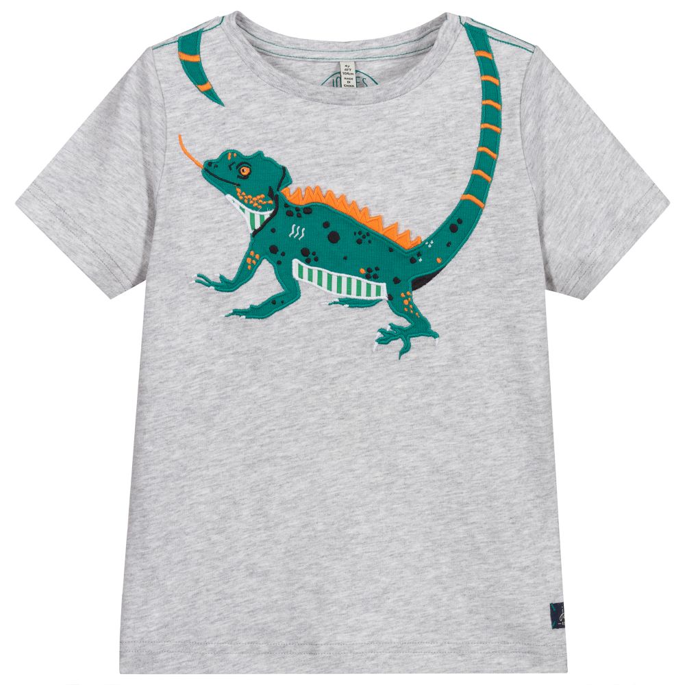 Joules - T-shirt gris en coton Garçon | Childrensalon