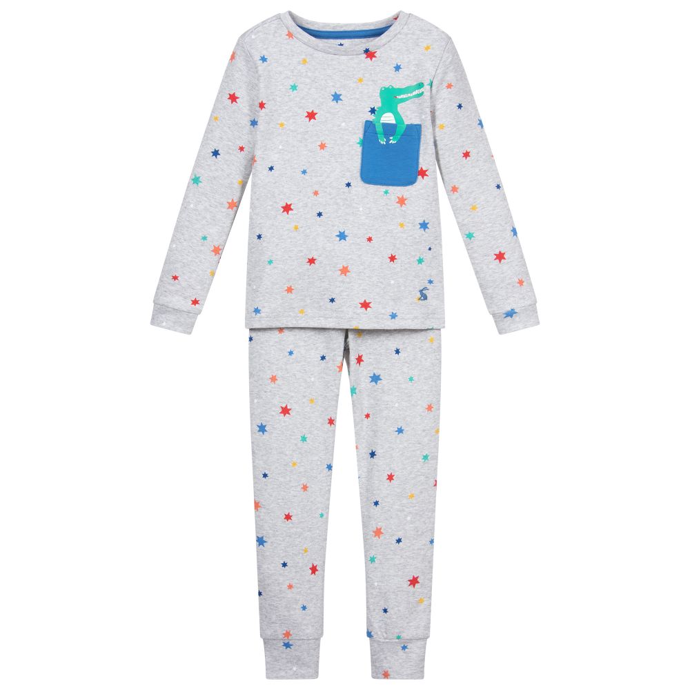 Joules Boys Grey Jersey Pyjamas Childrensalon Outlet