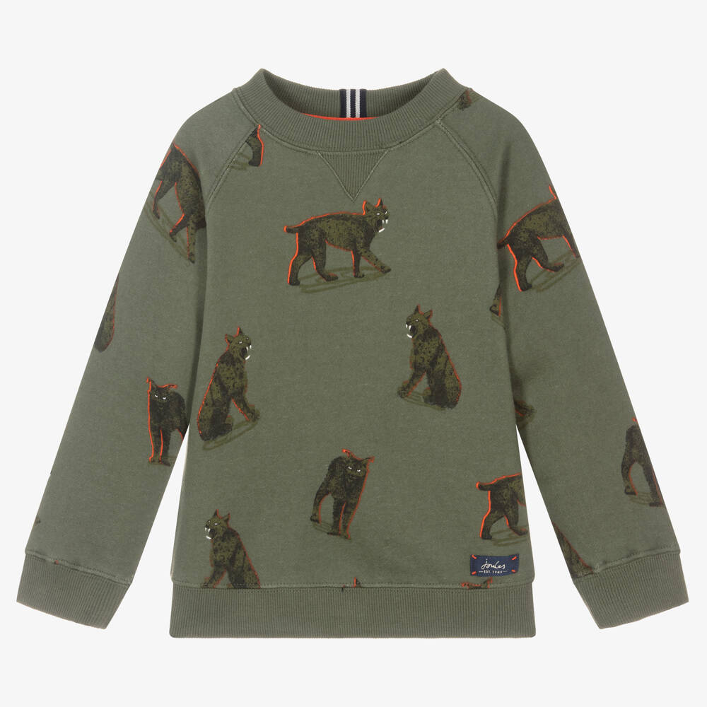 Joules - Boys Khaki Green Sweatshirt | Childrensalon